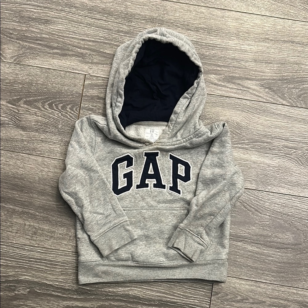 GAP Kids Gray Hoodie with Navy Logo
